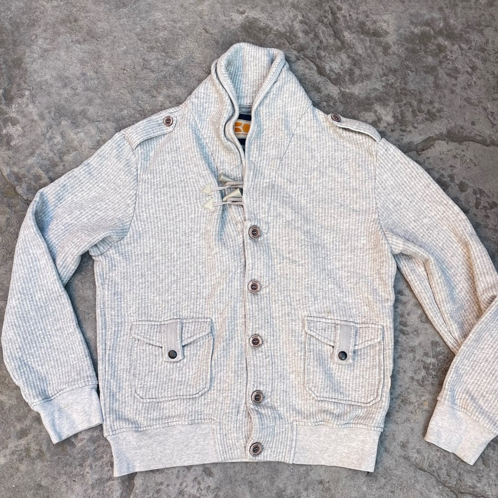BOSS ORANGE Light Gray Knit Sweater Hugo Boss Jacket - Picture 4 of 10
